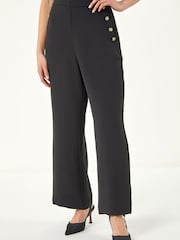 Roman Black Petite Button Side Trousers - Image 4 of 5