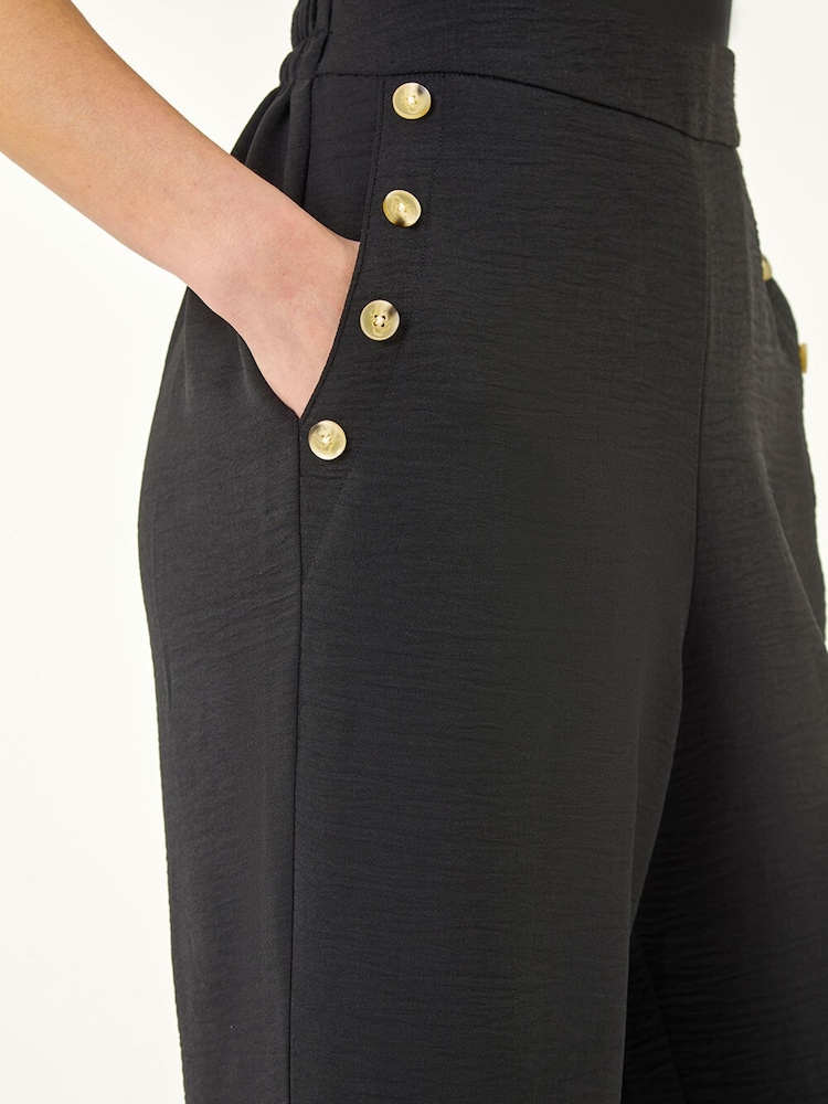 Roman Black Petite Button Side Trousers - Image 5 of 5