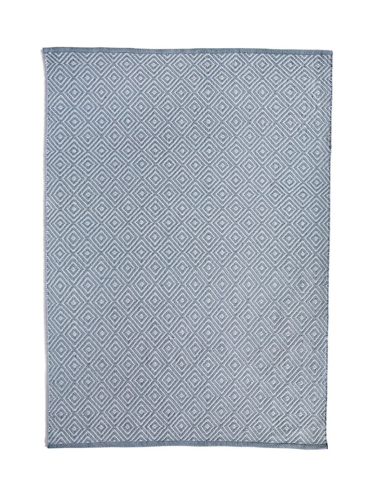 My Mat Denim Blue Diamond Woven Indoor/Outdoor Rug - Image 2 of 2 My Mat Denim Blue Diamond Woven Indoor/Outdoor Rug - Image 2 of 2