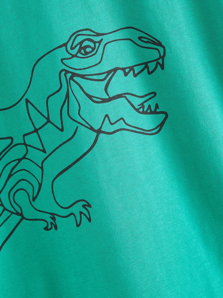 Green Linear Dino Relaxed Fit Short Sleeve Graphic T-Shirt (3-16yrs) - Image 3 of 3 Green Linear Dino Relaxed Fit Short Sleeve Graphic T-Shirt (3-16yrs) - Image 3 of 3