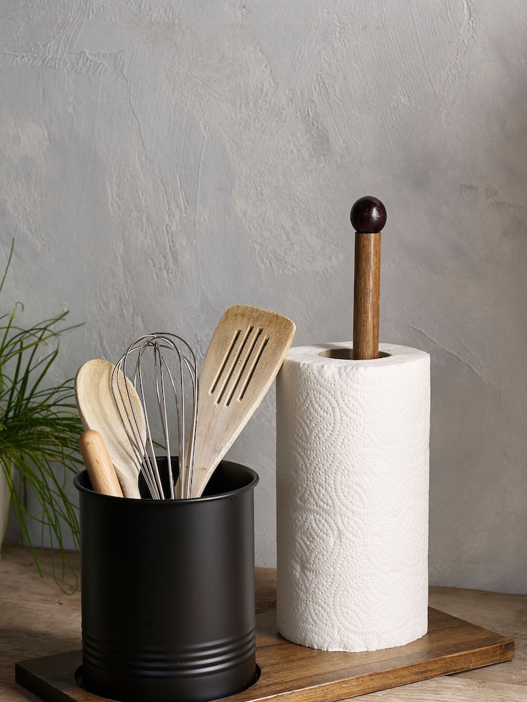 Black Bronx Kitchen Roll & Utensil Holder - Image 1 of 3 Black Bronx Kitchen Roll & Utensil Holder - Image 1 of 3