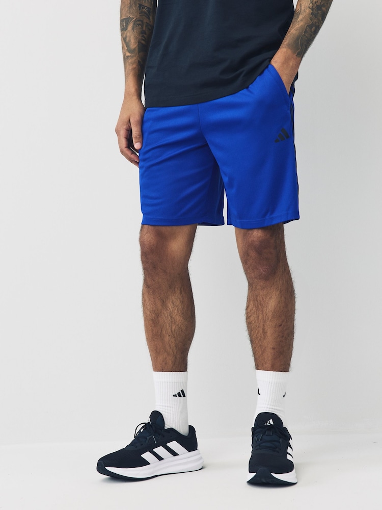 أزرق/أسود - adidas Train Essentials 3-Stripe Shorts - صورة 1 من 4 أزرق/أسود - adidas Train Essentials 3-Stripe Shorts - صورة 1 من 4