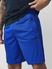 adidas Blue/Black Train Essentials 3-Stripe Shorts - Image 3 of 4