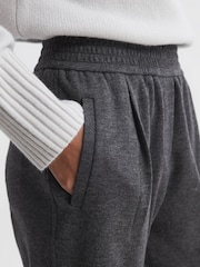Reiss Charcoal Karina Wool Elasticated Pleat Front Joggers - Image 4 of 5