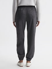 Reiss Charcoal Karina Wool Elasticated Pleat Front Joggers - Image 5 of 5