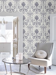 Laura Ashley Off White Midnight Josette 10M Wallpaper - Image 1 of 4