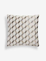Champagne Gold Geometric Jacquard 50 x 50cm Cushion - Image 4 of 5
