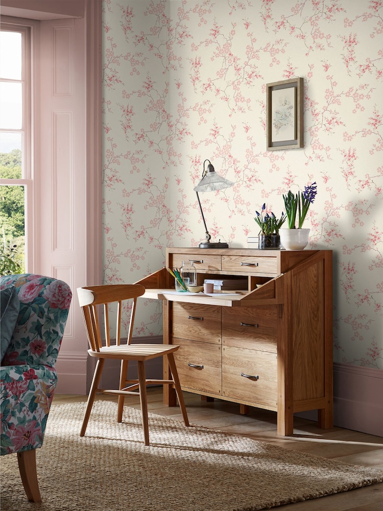 Laura Ashley Blush Oriental Blossom 10M Wallpaper - Image 2 of 4