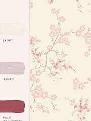 Laura Ashley Blush Oriental Blossom 10M Wallpaper - Image 4 of 4