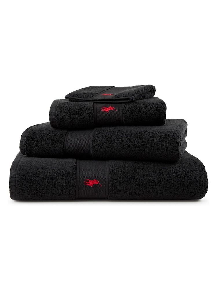 Ralph Lauren Polo Black Polo Player Towel - Image 1 of 4 Ralph Lauren Polo Black Polo Player Towel - Image 1 of 4