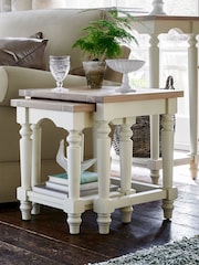Laura Ashley White Dorset Nest Of 2 Tables - Image 1 of 3