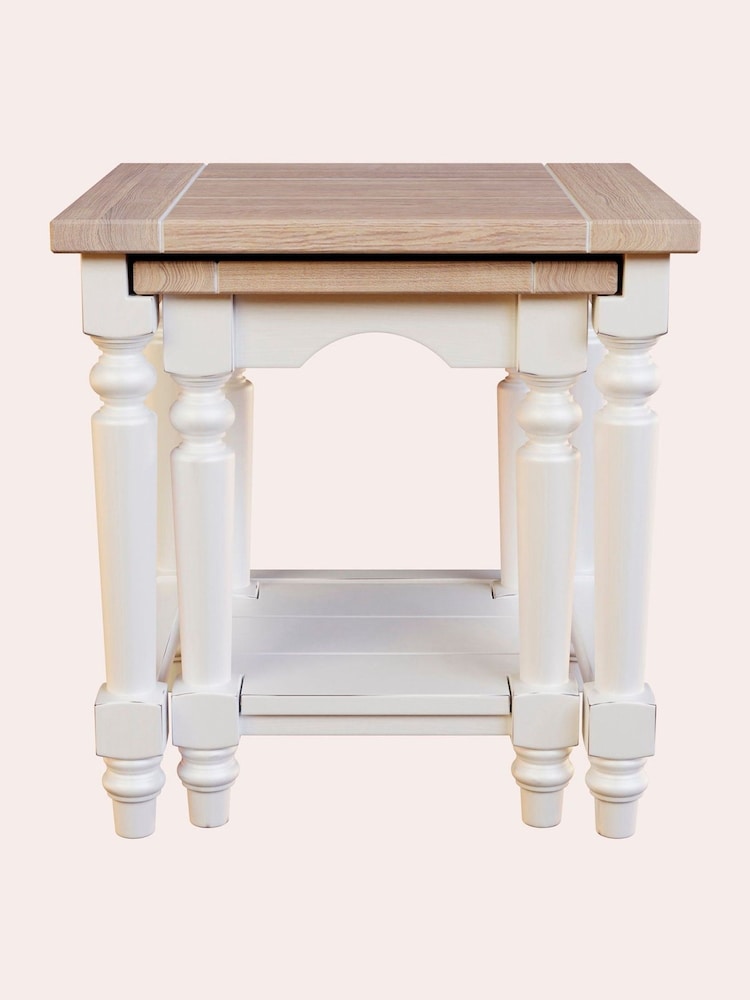 Laura Ashley White Dorset Nest Of 2 Tables - Image 3 of 3