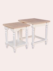 Laura Ashley White Dorset Nest Of 2 Tables - Image 4 of 4