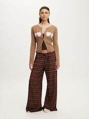 Cotton On Brown Cloud Soft Wide Leg Flannel Pyjamas - Image 1 of 3