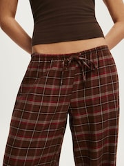 Cotton On Brown Cloud Soft Wide Leg Flannel Pyjamas - Image 3 of 3