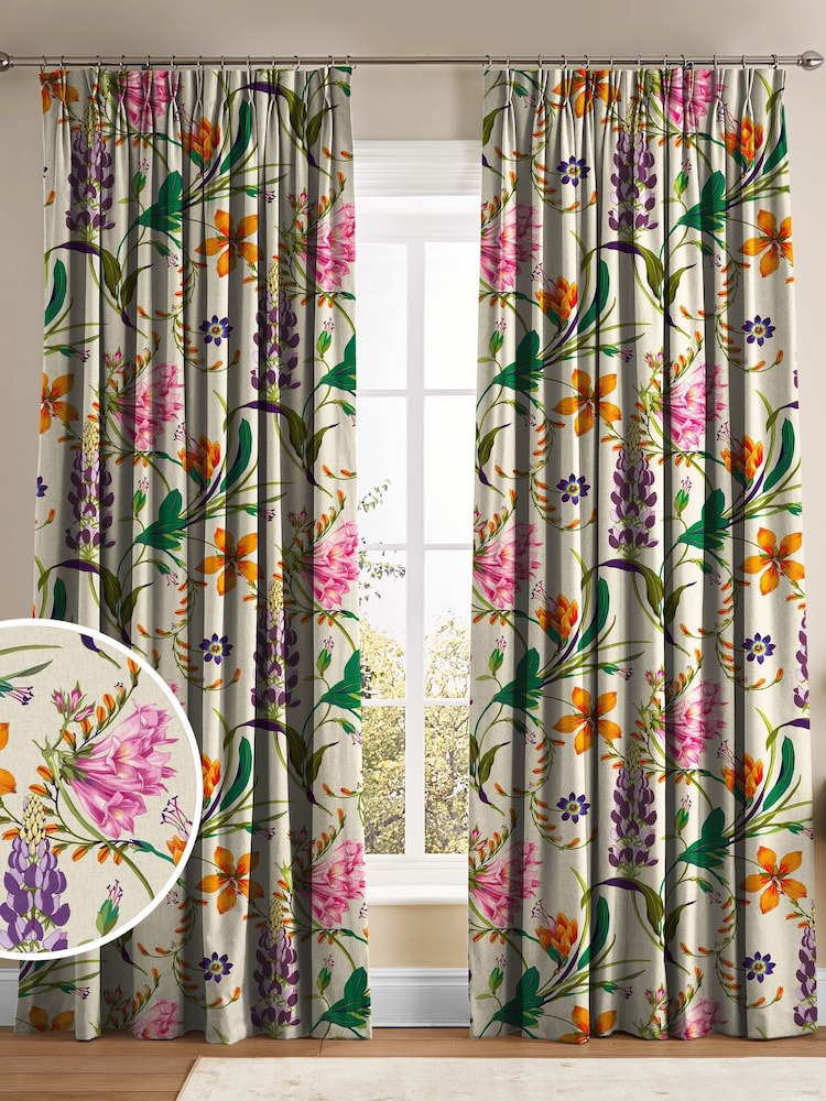 Graham & Brown Vivant Botanists Scroll Made to Measure Curtains - Image 1 of 8 Graham & Brown Vivant Botanists Scroll Made to Measure Curtains - Image 1 of 8