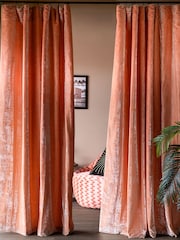Rockett St George Pink Pencil Pleat Perfect Velvet Curtain - Image 4 of 5
