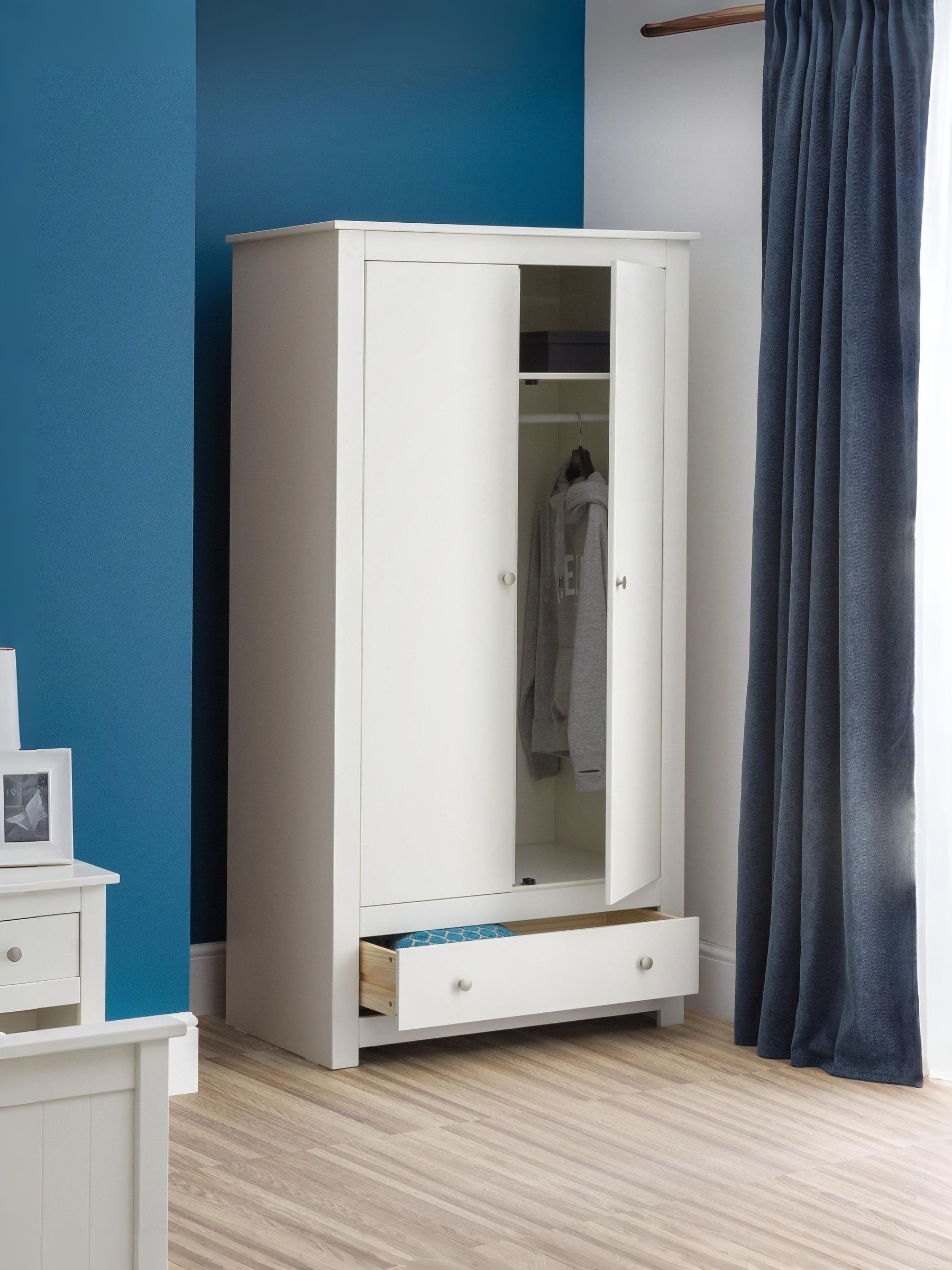 Julian Bowen Unisex Surf White Radley Double 1 Drawer Wardrobe - Image 7