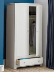 Julian Bowen Surf White Radley Double 1 Drawer Wardrobe - Image 1 of 5