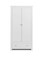 Julian Bowen Surf White Radley Double 1 Drawer Wardrobe - Image 4 of 5