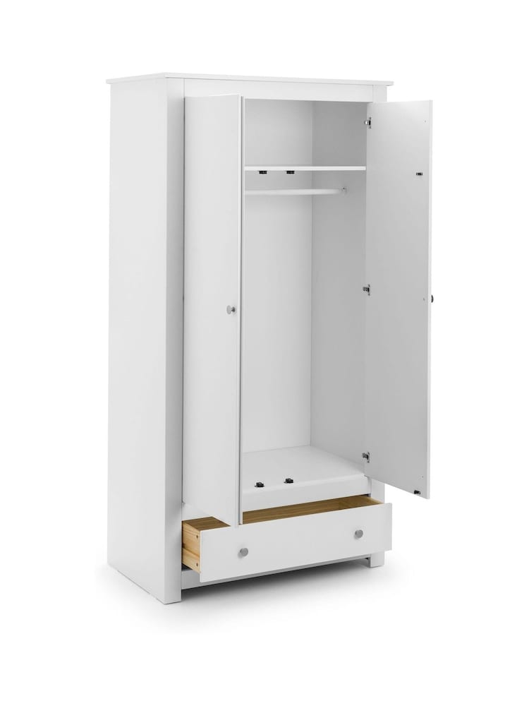 Julian Bowen Surf White Radley Double 1 Drawer Wardrobe - Image 5 of 5