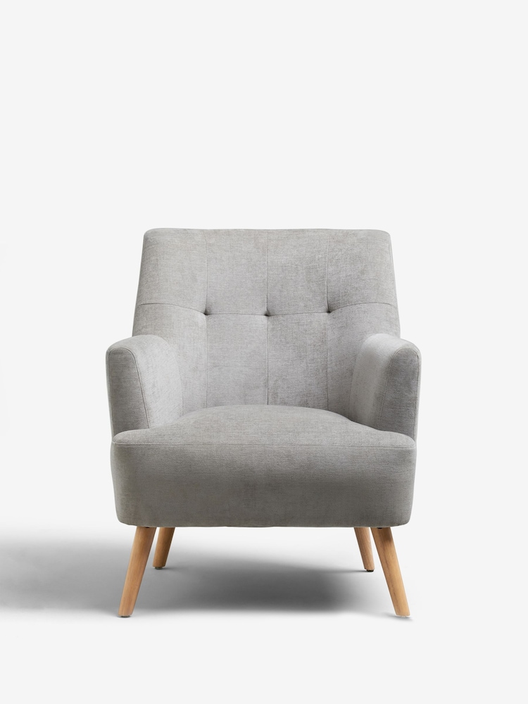 Fine Chenille Mid Grey Carter Armchair - Image 2 of 6