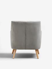 Fine Chenille Mid Grey Carter Armchair - Image 5 of 6
