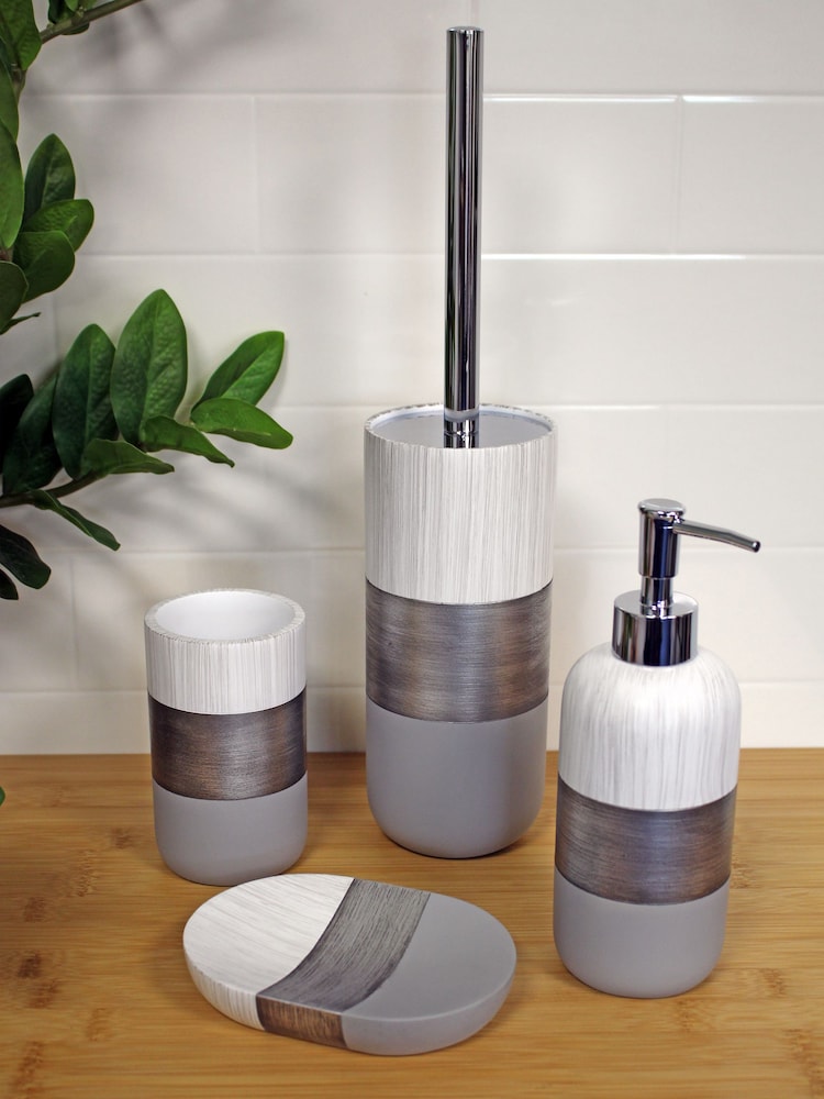 Showerdrape Silver Set of 4 Bathroom Accessory Set - Image 1 of 4