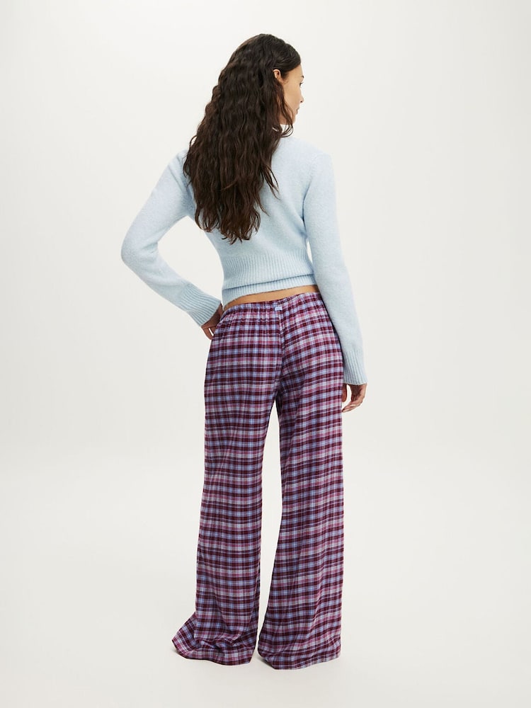 Cotton On Blue Cloud Soft Wide Leg Flannel Pyjamas - Image 2 of 3 Cotton On Blue Cloud Soft Wide Leg Flannel Pyjamas - Image 2 of 3