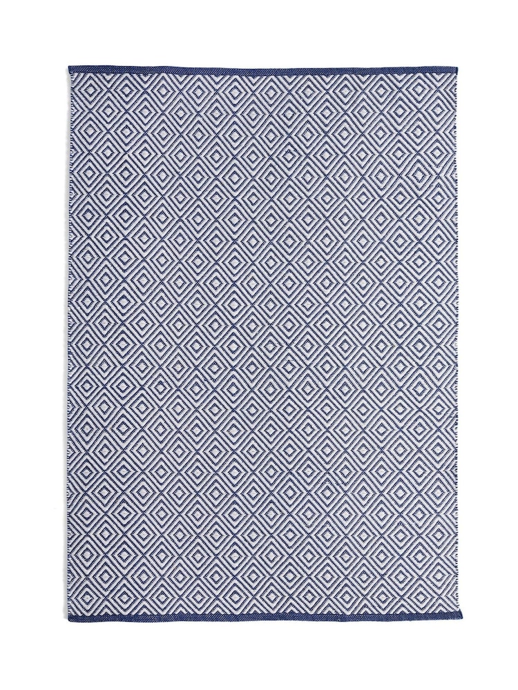 My Mat Navy Diamond Woven Indoor/Outdoor Rug - Image 2 of 2