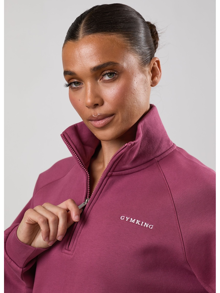 Gym King Purple 365 Raglan Sleeve Funnel Jumpers - Image 2 of 2