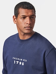Peckham Rye Blue 100% Cotton Graphic Sweatshirt - Image 4 of 7