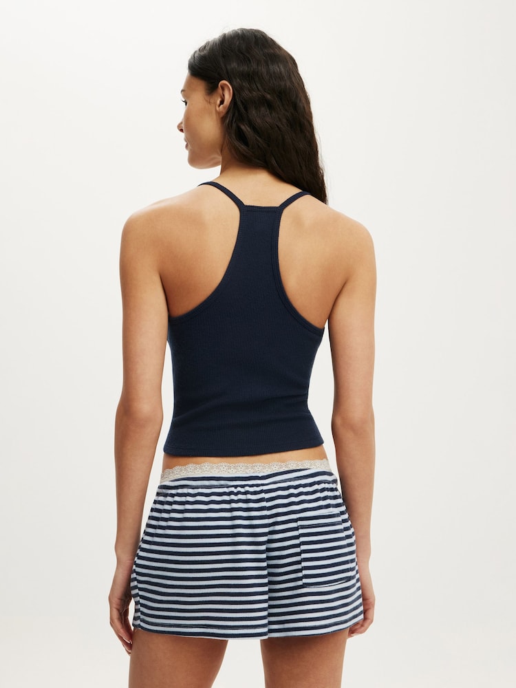 Cotton On Blue Super Soft Waffle Cami & Waffle Cheeky Shorts Set - Image 2 of 3 Cotton On Blue Super Soft Waffle Cami & Waffle Cheeky Shorts Set - Image 2 of 3