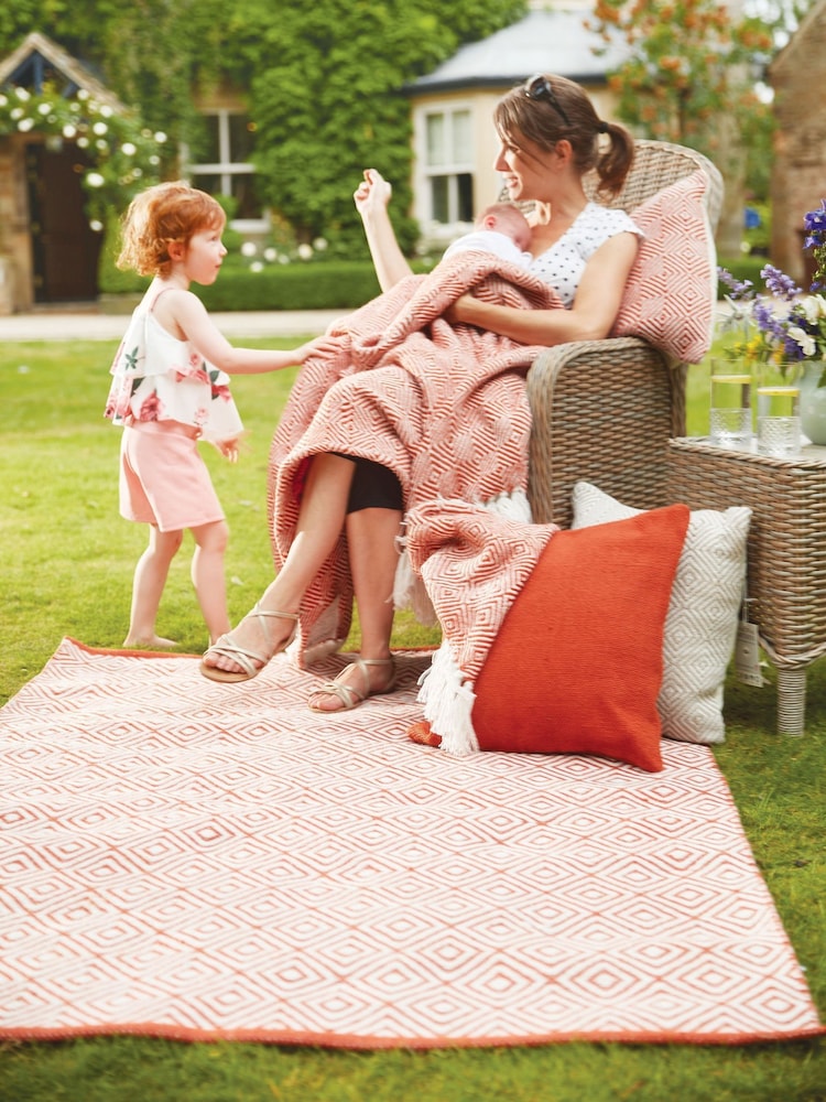 My Mat Rust Diamond Woven Indoor/Outdoor Rug - Image 1 of 2 My Mat Rust Diamond Woven Indoor/Outdoor Rug - Image 1 of 2