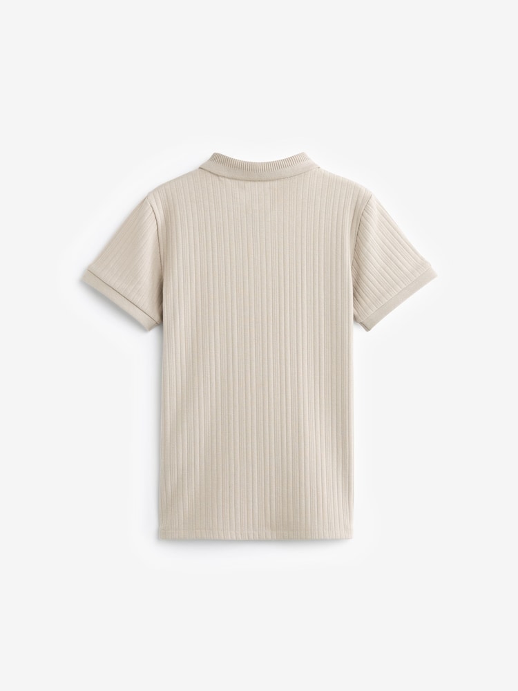 Stone Textured Short Sleeve Polo Shirt (3-16yrs) - Image 2 of 3