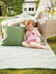 My Mat Dark Green Diamond Woven Indoor/Outdoor Rug - Image 1 of 2