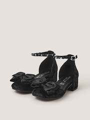 Monsoon Black Embellished Bow Velvet Two Part Heels - Image 1 of 3