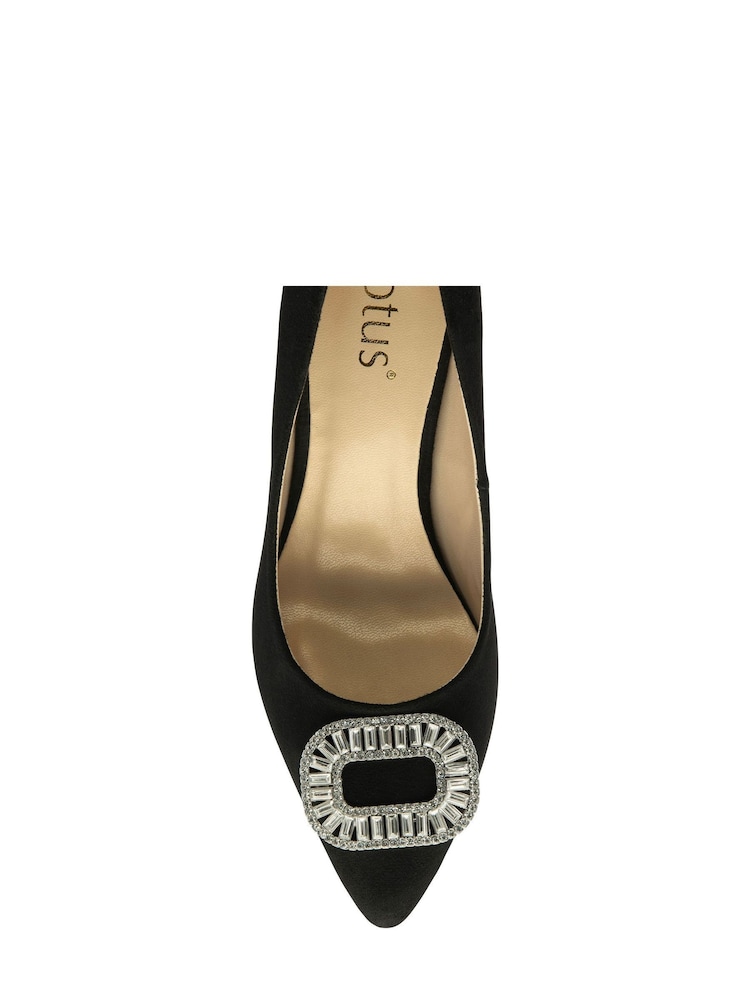 Lotus Black Stiletto Heel Court Shoes - Image 1 of 4