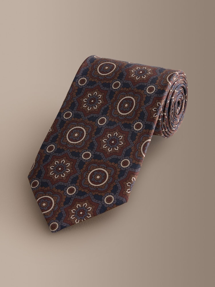 Navy Signature Italian Silk Design Tie - Image 1 of 3