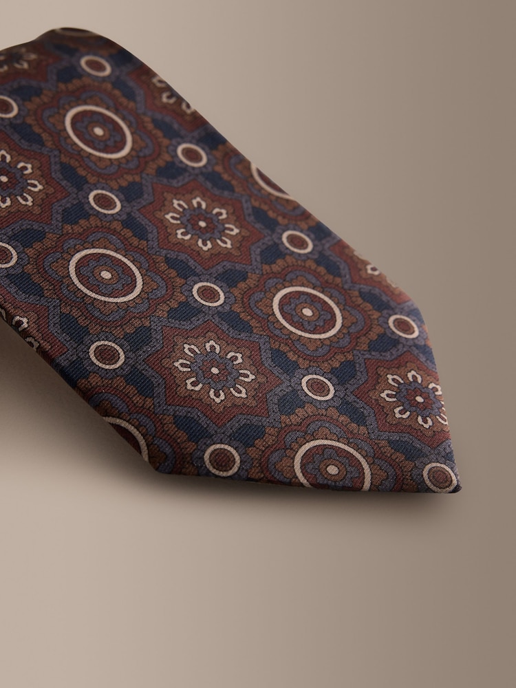 Navy Signature Italian Silk Design Tie - Image 2 of 3