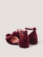 Monsoon Red Bow Velvet Two Part Heels - Image 3 of 3