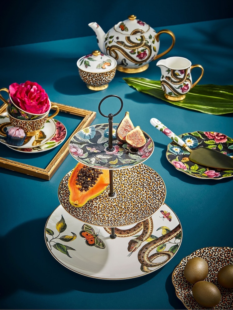 Spode Multi Creatures of Curiosity 3 Tier Cake Stand - Image 1 of 3 Spode Multi Creatures of Curiosity 3 Tier Cake Stand - Image 1 of 3