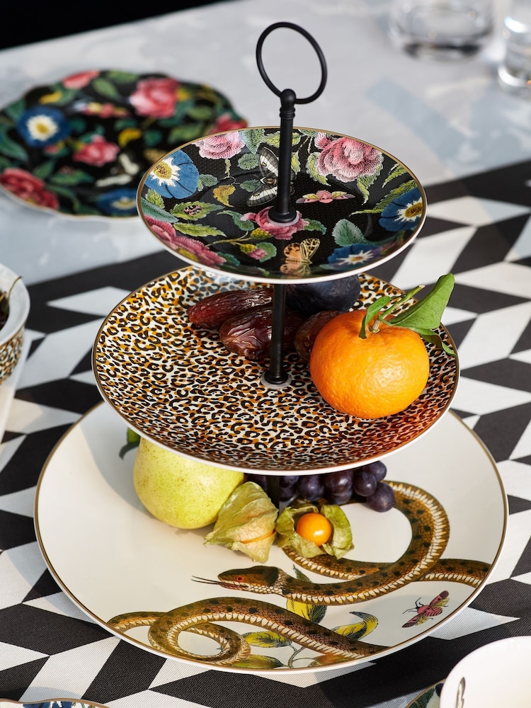 Spode Multi Creatures of Curiosity 3 Tier Cake Stand - Image 2 of 3 Spode Multi Creatures of Curiosity 3 Tier Cake Stand - Image 2 of 3