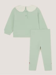 Ensemble sweat-shirt et legging Monsoon Baby avec nœud brodé - Image 3 sur 4