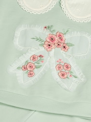 Ensemble sweat-shirt et legging Monsoon Baby avec nœud brodé - Image 4 sur 4