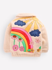 Boden Cream Collared Borg Jacket - Image 2 of 5