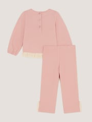 Monsoon Pink Baby Embroidered Butterfly Top & Leggings Set - Image 2 of 3