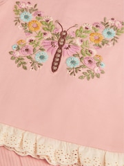 Monsoon Pink Baby Embroidered Butterfly Top & Leggings Set - Image 3 of 3