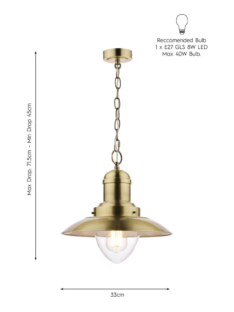 Laura Ashley Brass Fisherman Ceiling Light - Image 6 of 6
