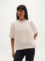 Hobbs White Salma Satin Top - Image 1 of 4